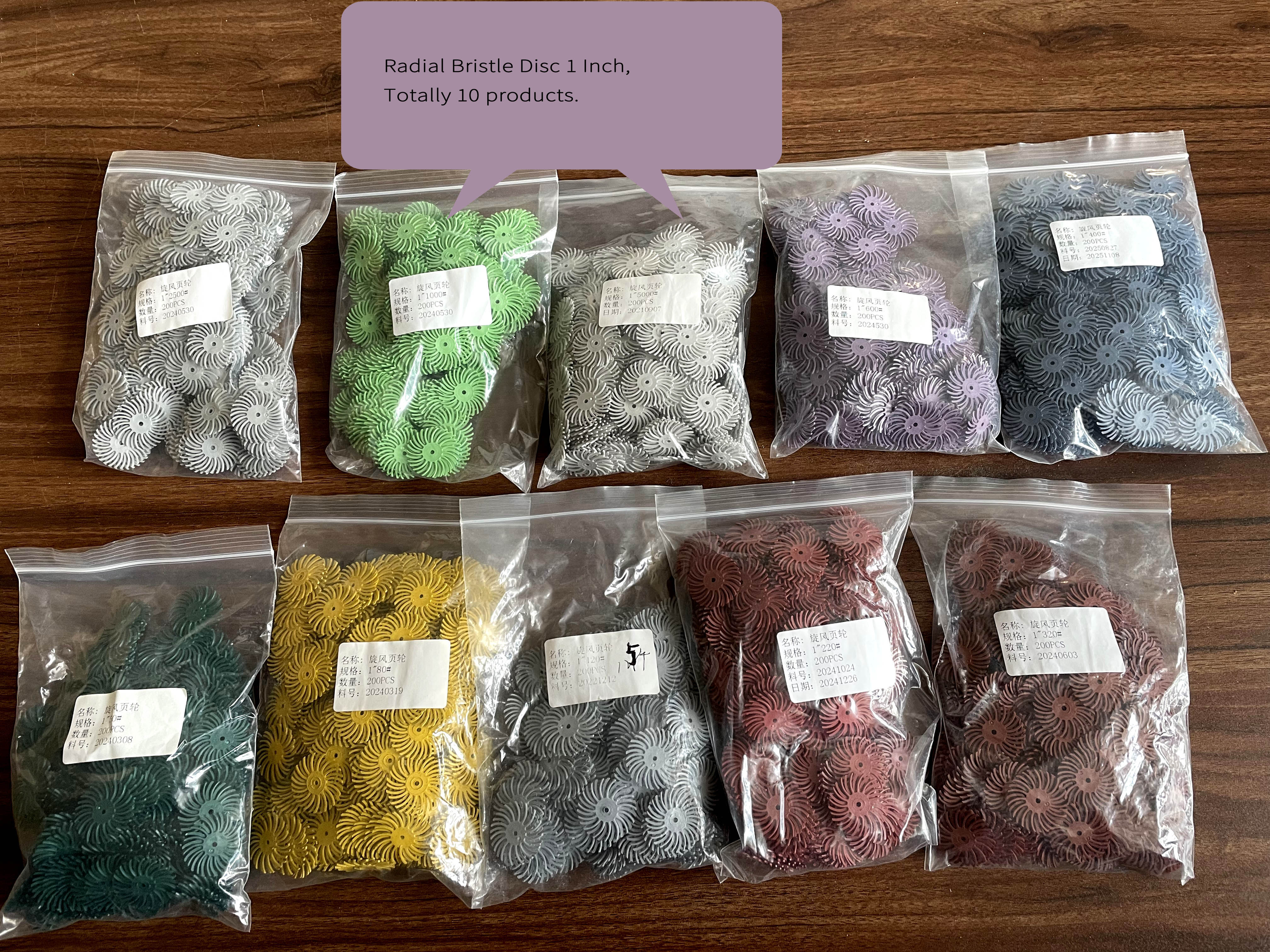 10disco de cerdas radiales